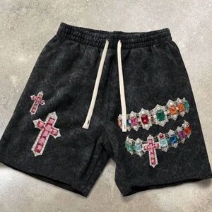Stylish Black Embellished Men's Shorts